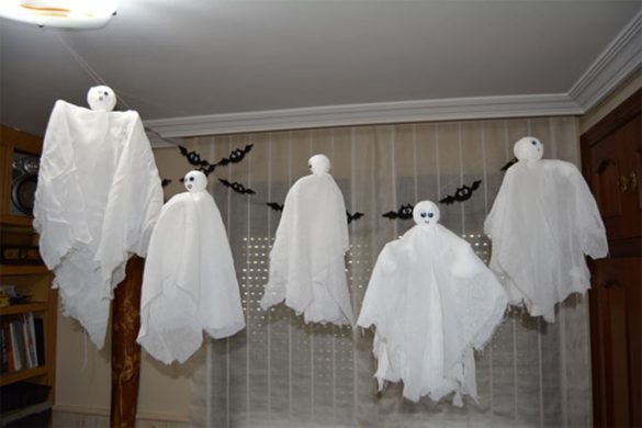 Fantasmas voladores decocacion infantil Halloween DESTACADA