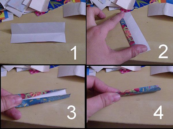 tecnica del papel trenzado reciclando papel de caramelos