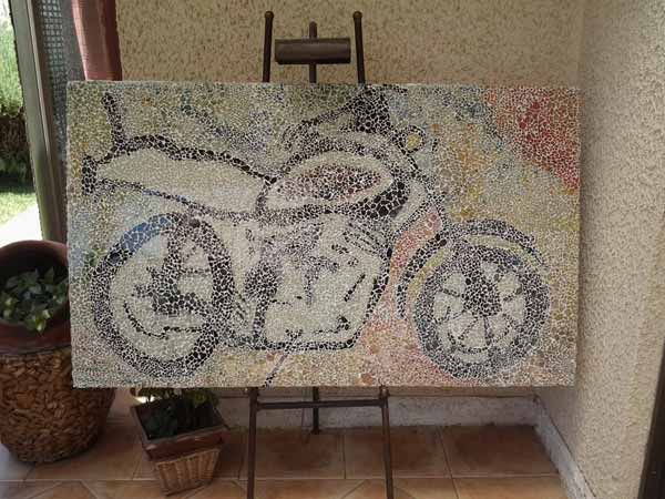 mosaico vitreo con cristal reciclado