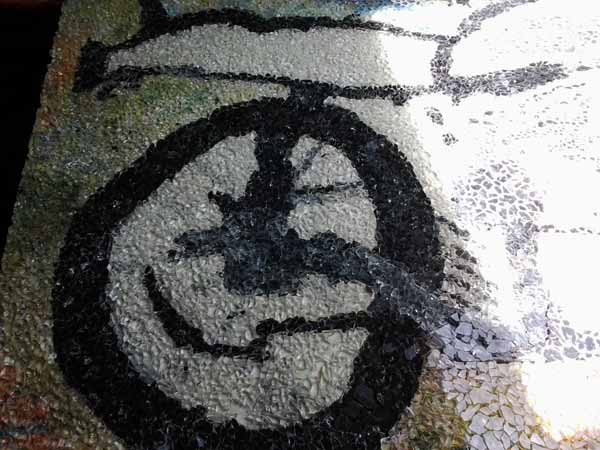 mosaico vitreo con cristal reciclado