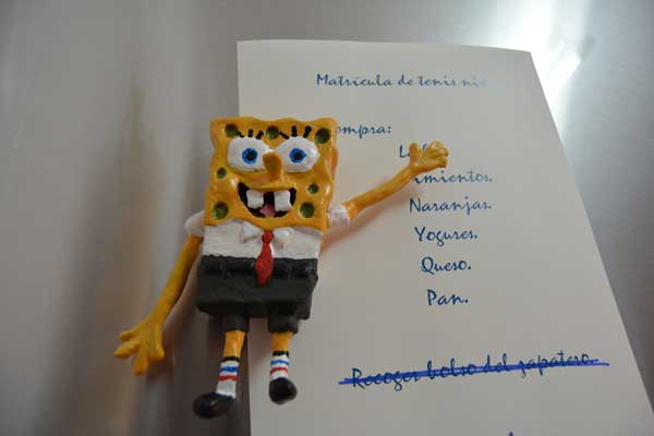 Bob Esponja modelado en 3D con arcilla 1