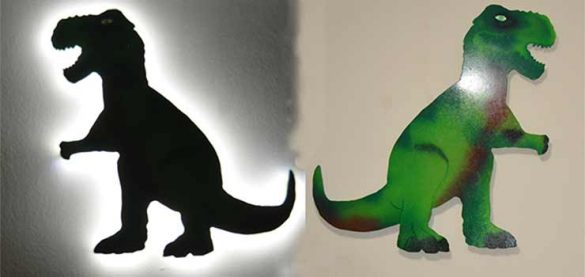 Dinosaurio decorativo infantil retroiluminado - destacada