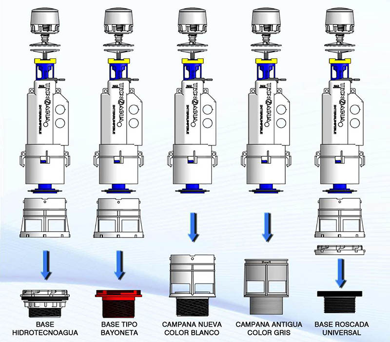 1 adaptadores mecanismo de cisterna wc
